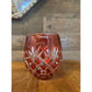 Ruby red cut to clear crystal vase