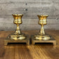 Ethan Allen solid brass candlestick holders - pair