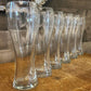 Vintage set of 6 tall pilsner beer clear glasses