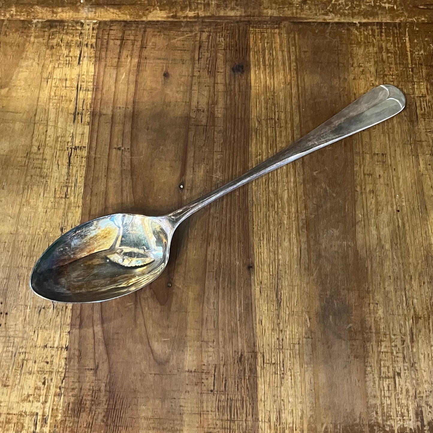 Vintage large silver plated serving spoon