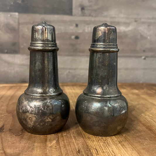 Vintage silverplated salt and pepper shakers - pair