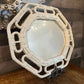 Homco creamy white faux bamboo octagon vintage mirror