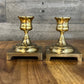 Ethan Allen solid brass candlestick holders - pair