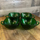 Vintage anchor hocking forest green teacups - set of 4