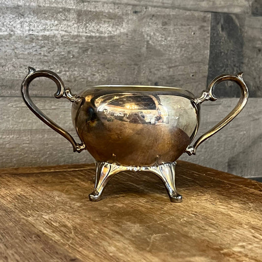 Vintage WM A Rogers silver plated double handle sugar bowl - petite vase