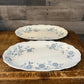 Christina Porcelain Bavarian Blue Seltmann Welden white and blue floral oval serving platters - pair