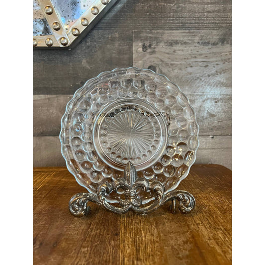 Vintage anchor hocking fire king blue bubble plate