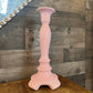 Vintage Haeger baby pink tall candlestick holder