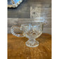 Vintage heavy crystal cut to clear pedestal gravy boat