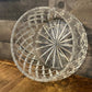 Heavy crystal diamond design thumbprint rim bowl - vase