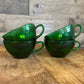 Vintage anchor hocking forest green teacups - set of 4