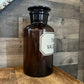 Vintage large brown glass apothecary bottle with stopper - Tincture of Valerian pharmacy bottle