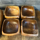 Vintage genuine monkey pod square bowl set