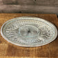 Vintage Godinger Silver Art Co. oval tray with oval crystal divided relish dish - trinket tray - nut tray - charcuterie tray