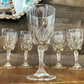 Set of 6 Cristal D Arques-Durand Flamenco pattern long stem 6 inch tall glasses