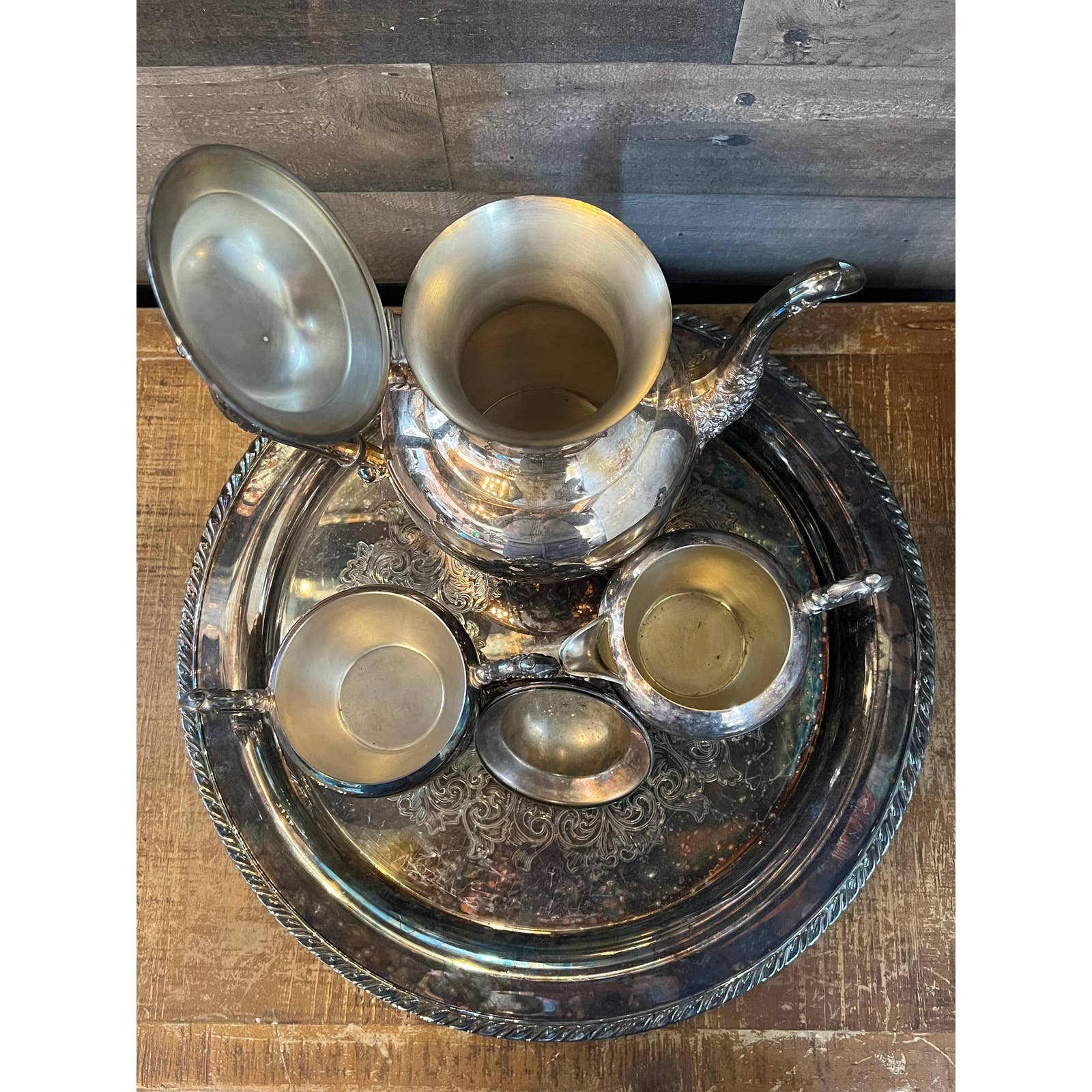 Oneida silver on sale plated tea set