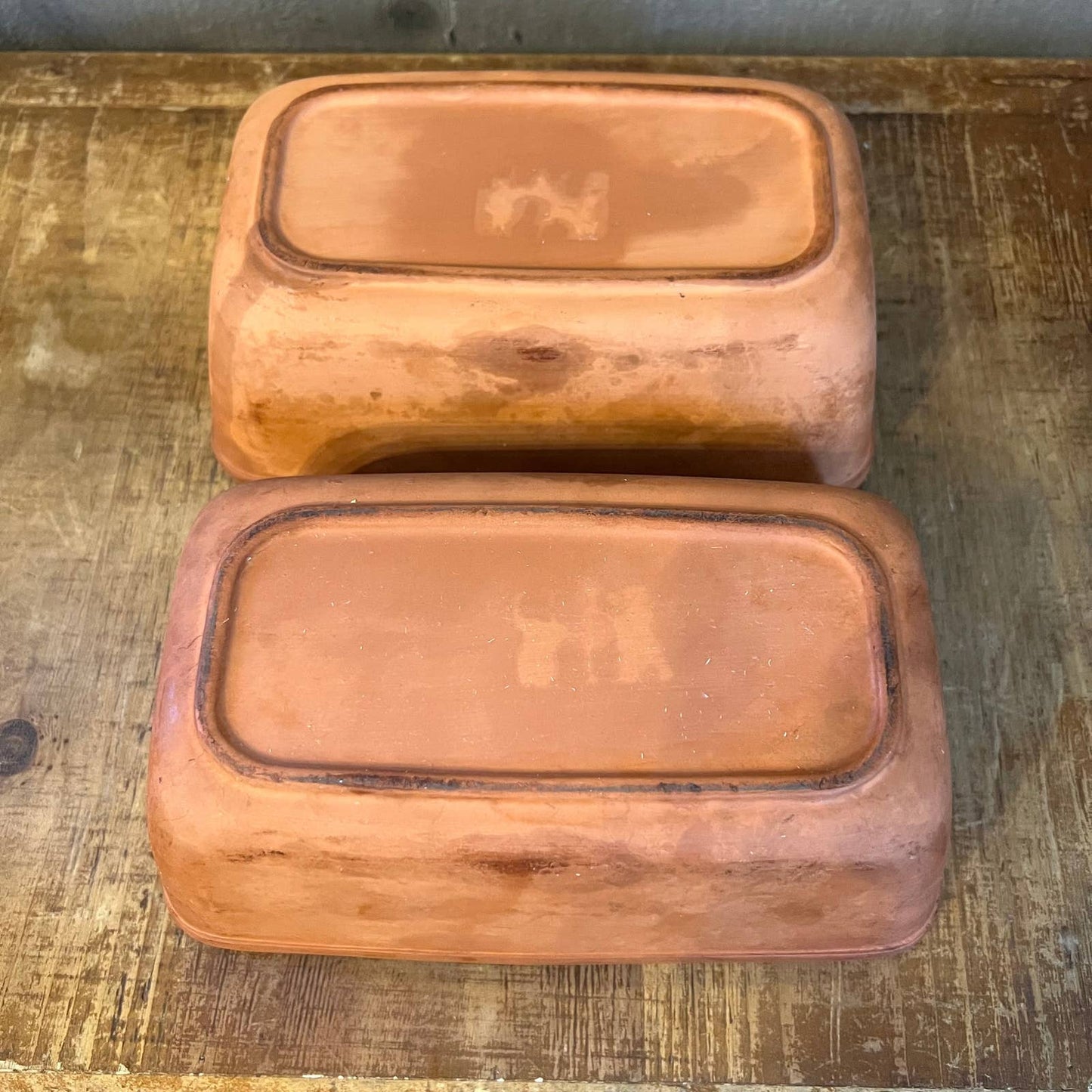 The Original Suffolk Bread Baker by Henry Watson Pottery terracotta bread pan - pair