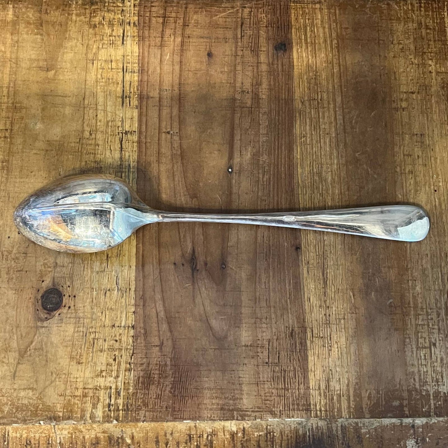 Vintage large silver plated serving spoon