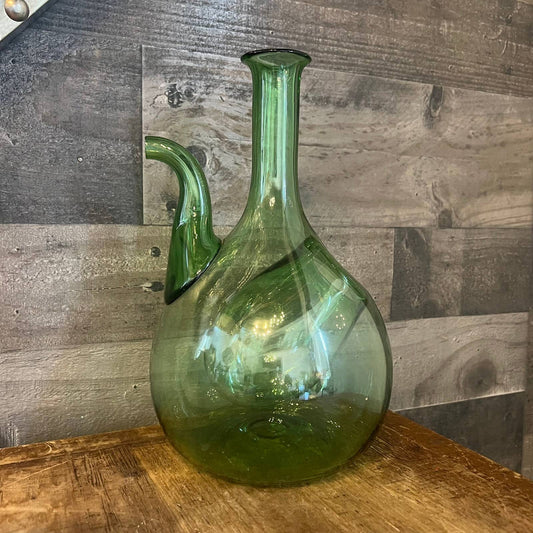 Vintage green glass Italian decanter - pitcher