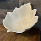 Creamy white earthenware leaf bowl