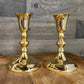 Vintage brass candlestick holders - pair
