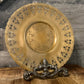 Vintage golden bronze round plate