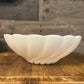 Vintage Hazel Atlas white milk glass swirl pattern scallop rim bowl