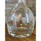 Vintage floral etched clear glass decanter with oval stopper