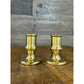 Vintage pair of short brass candlestick holders