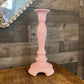 Vintage Haeger baby pink tall candlestick holder