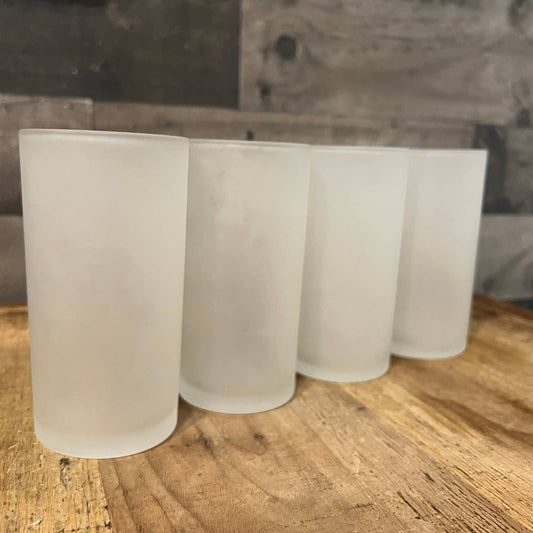 4 Frosted Glass Highball Glasses