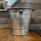 Vintage soldered hammered silver tone handled champagne bucket