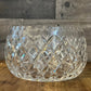 Heavy crystal diamond design thumbprint rim bowl - vase