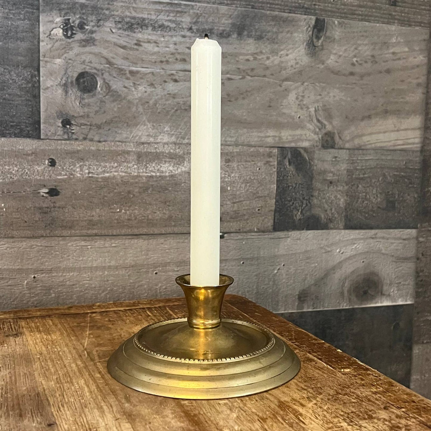 Vintage solid brass candlestick holder