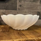 Vintage Hazel Atlas white milk glass swirl pattern scallop rim bowl