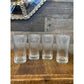 Set of 4 ribbed flared rim clear glass tall tumblers
