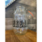 Large Vintage Clear Glass Typography Cereal Jar - Triomphe 3L Cereal Jar