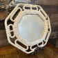 Homco creamy white faux bamboo octagon vintage mirror