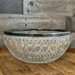 Vintage silver plated rim clear crystal glass bowl