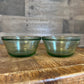 Vintage anchor hocking green glass custard cups