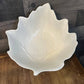 Creamy white earthenware leaf bowl