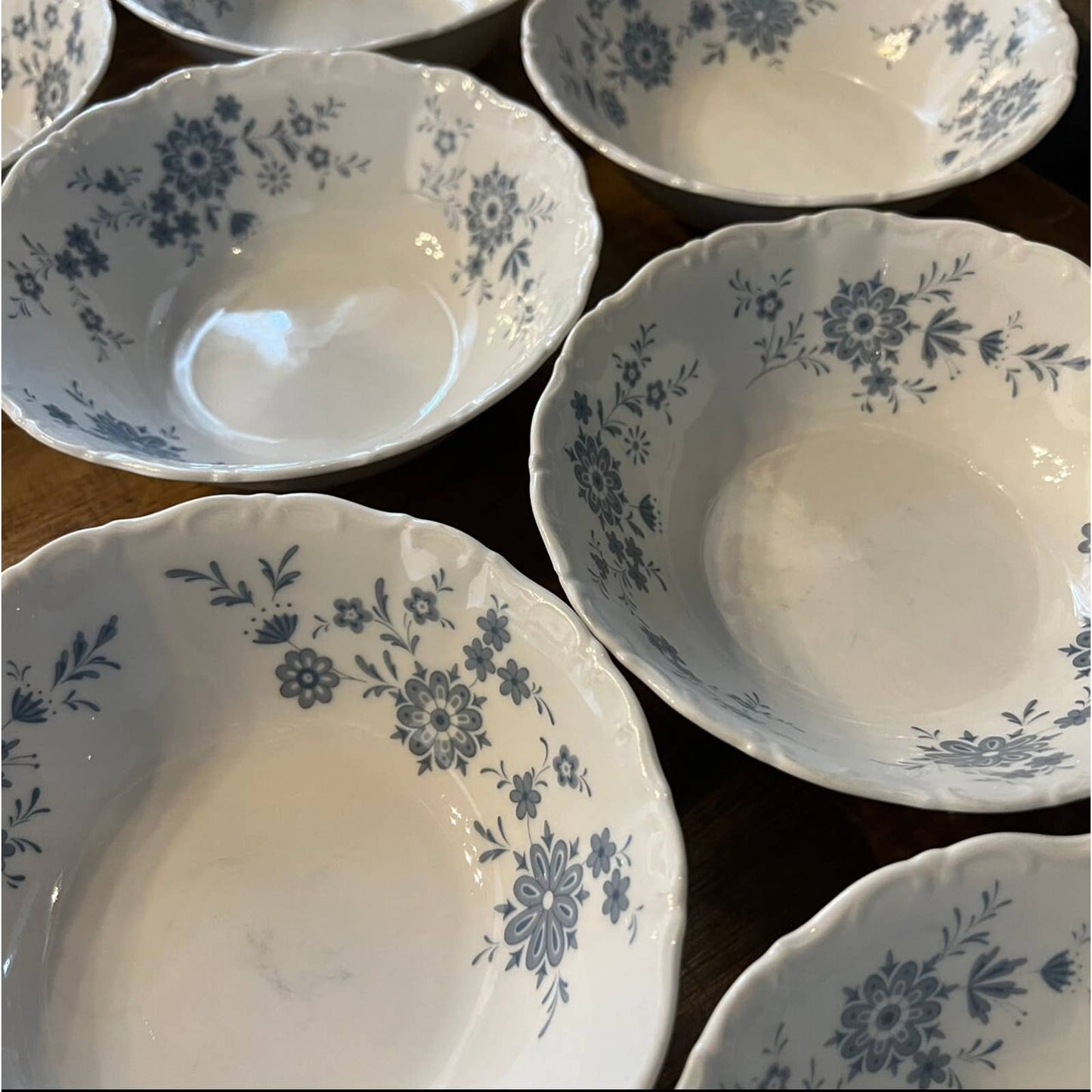 9 Bavarian Blue Christina Porcelain Seltmann Welden coupe bowls