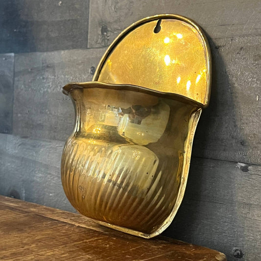 Vintage brass wall planter