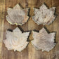 Wooden gold rim leaf drink coasters - set of 4