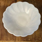 Vintage Hazel Atlas white milk glass swirl pattern scallop rim bowl