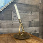 Vintage brass swinging candlestick holder - chamberstick