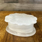 Vintage white onyx / quartz crystal seashell trinket dish with hinged lid