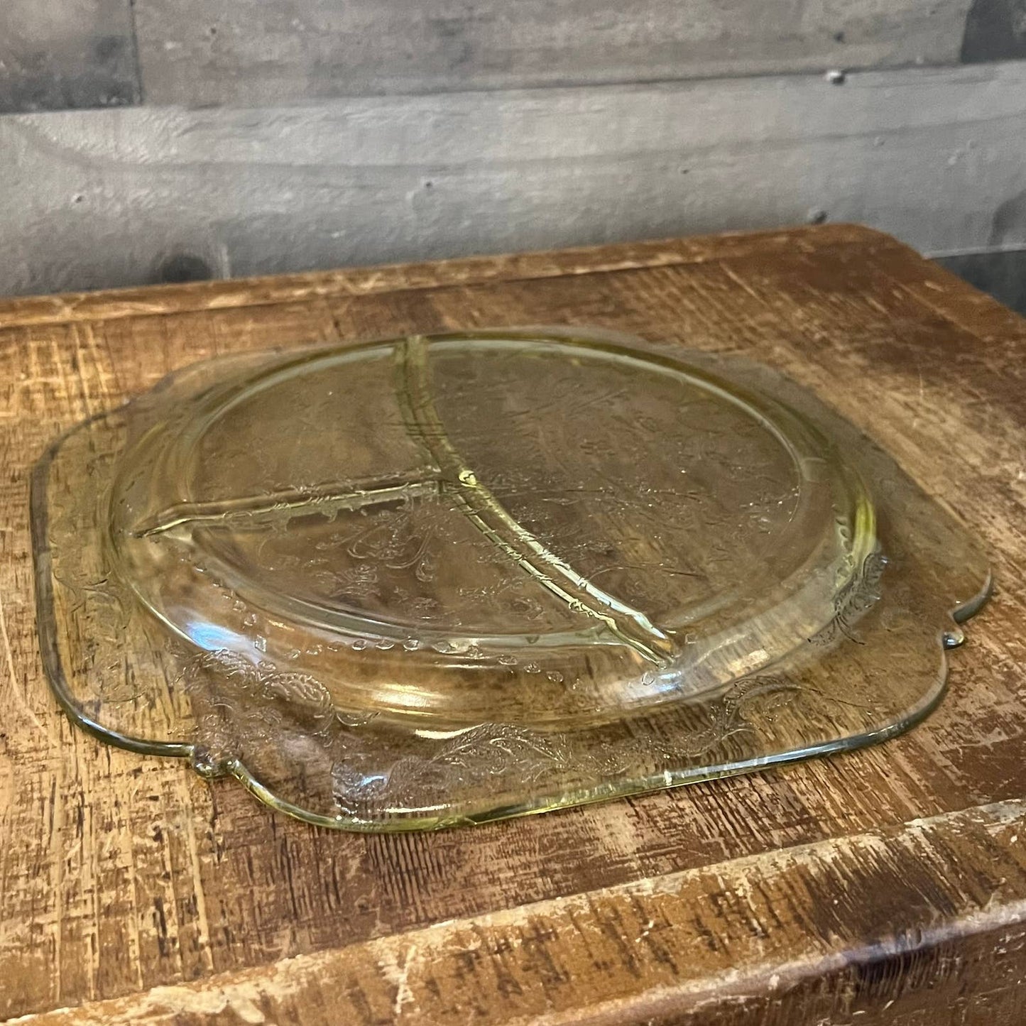 Federal Madrid Yellow Depression Glass Grill Dinner Plate