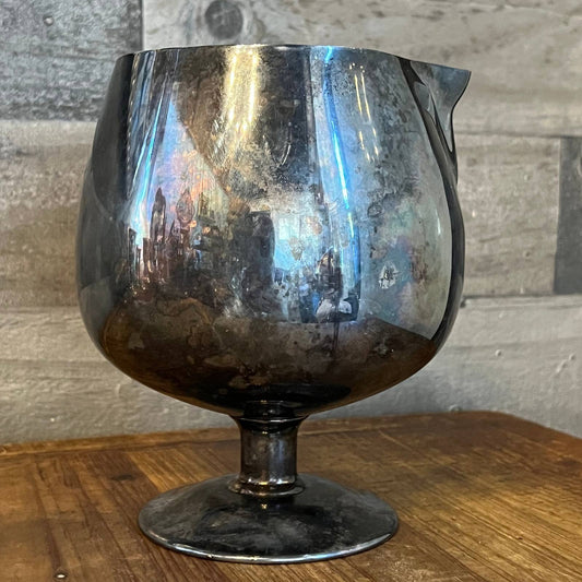 Vintage Sheridan large silver on copper brandy snifter with pour spout