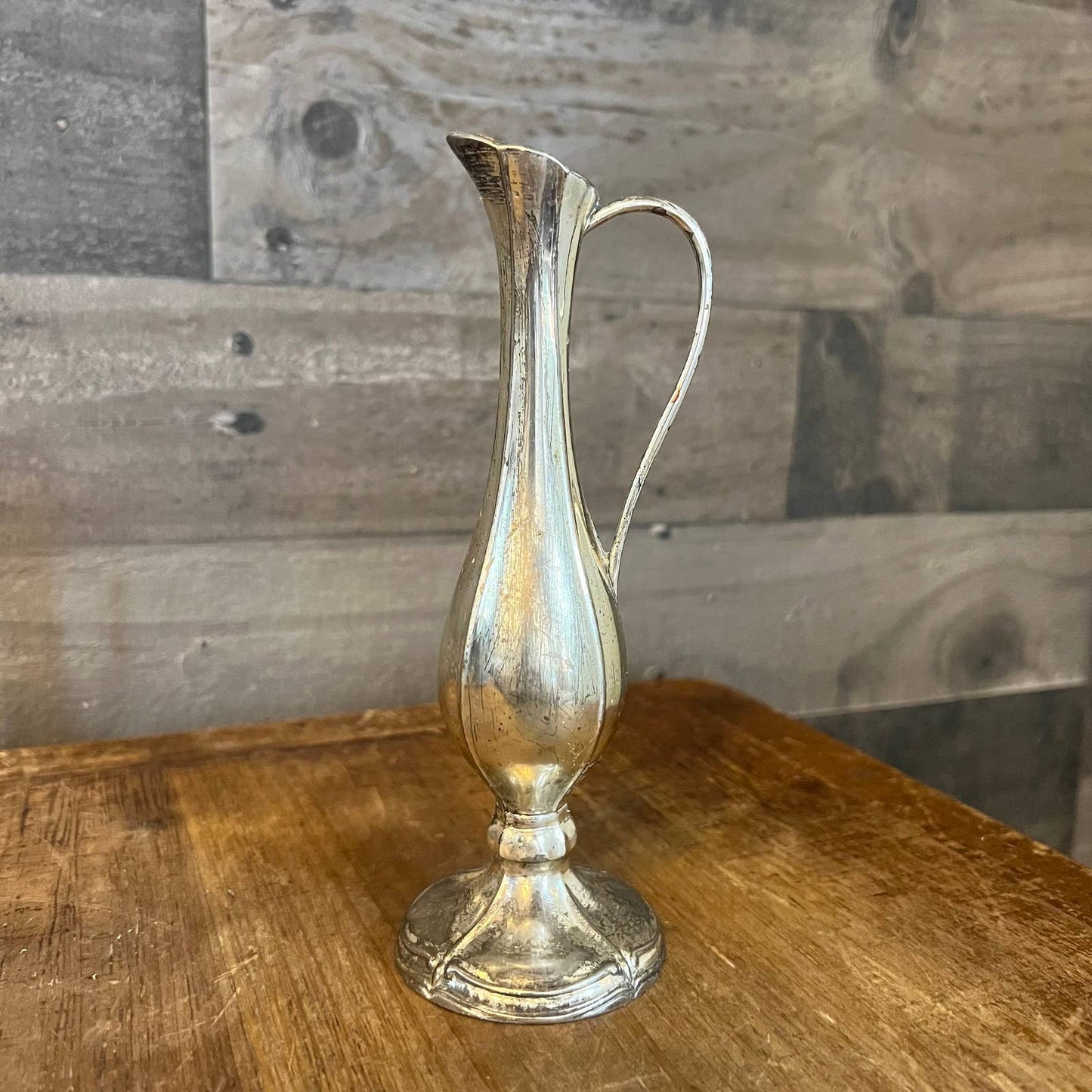 Vintage silver plated handled bud vase